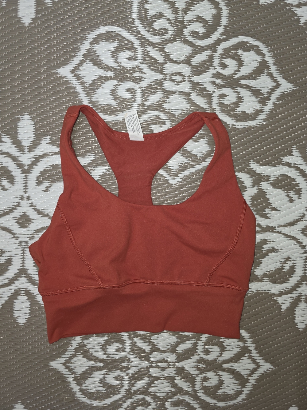 90 Degree By Reflex Rust-Colored Racerback Sports Bra